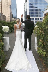 Fairmont Waterfront Bridal Styled Shoot - Newlyweds back