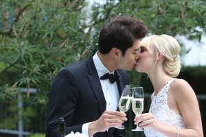 Fairmont Waterfront Bridal Styled Shoot - Champagne Toast Kiss