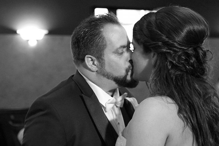 Frederico's Supper Club Wedding Reception - the kiss