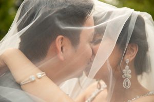White Rock Church Wedding - Bride Getting Ready - The Veil Kiss