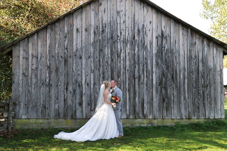 estate 248 wedding - jordan & shannon - barn kiss