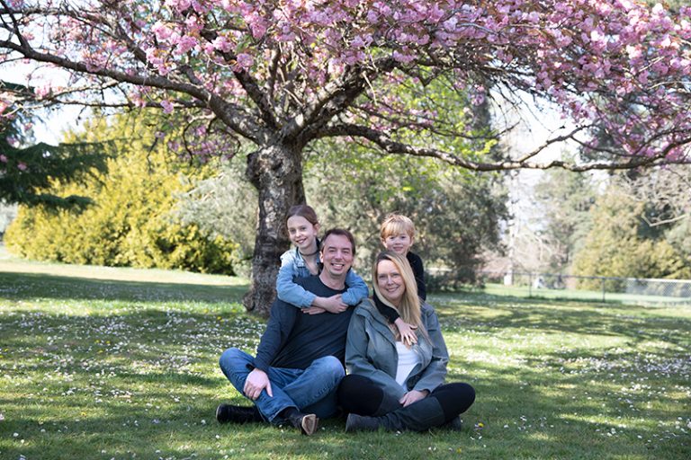 Queen Elizabeth Park Family Portraits - Shaw Family - cherry blossom seated