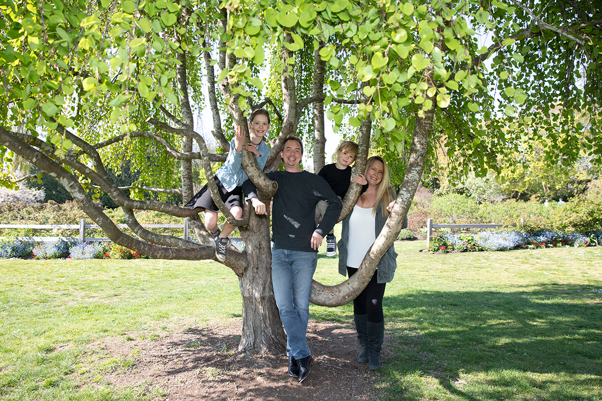 queen elizabeth park family portraits - shaw family in a tree